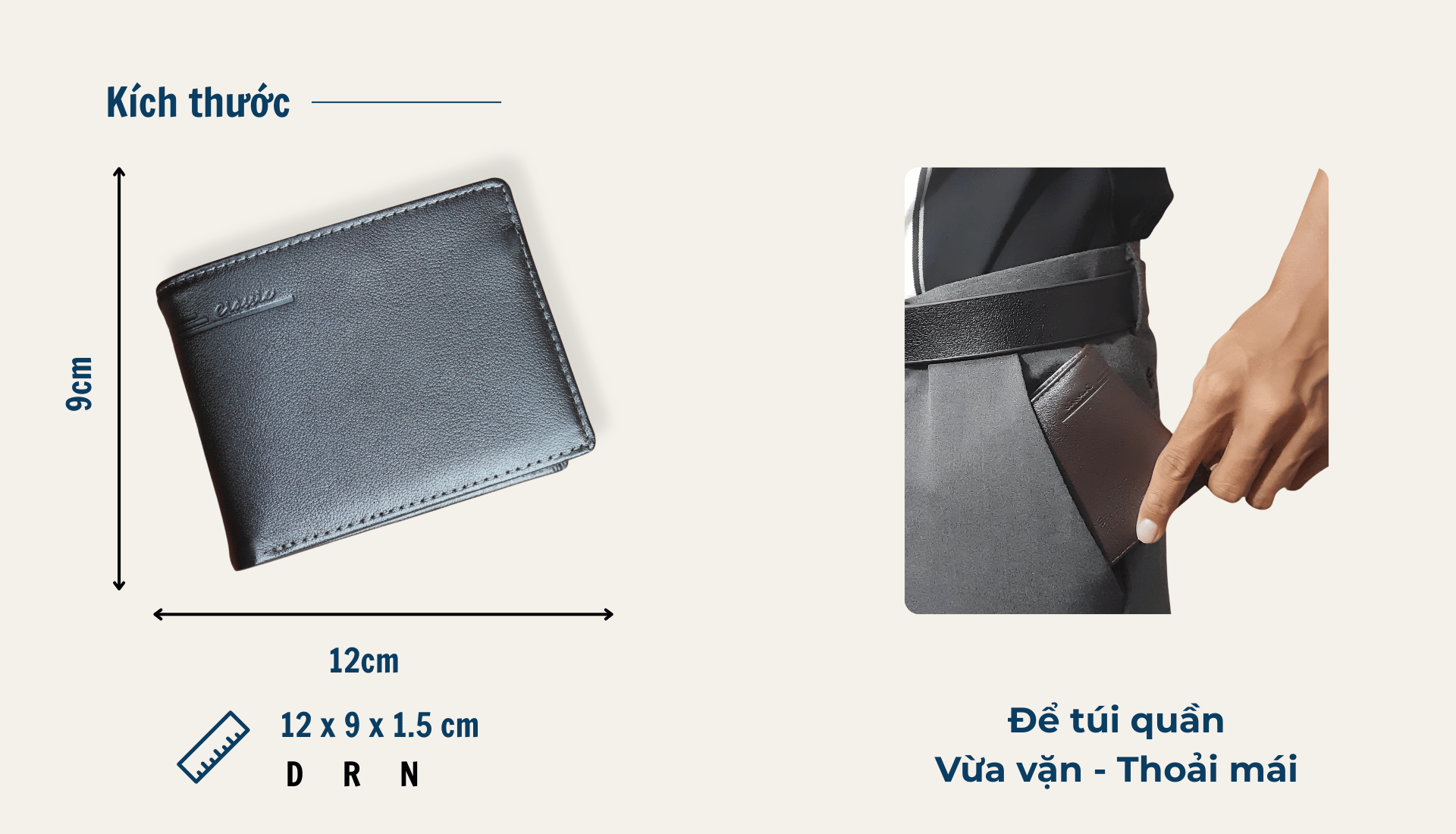 kích thước ví HWG001